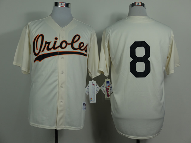 Men Baltimore Orioles #8 Cal Ripken Gream Throwback 1954 MLB Jerseys